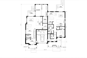 Maison JD - Plan de maison interg&eacute;n&eacute;ration &agrave; vendre - Plan du rez-de-chauss&eacute;e
